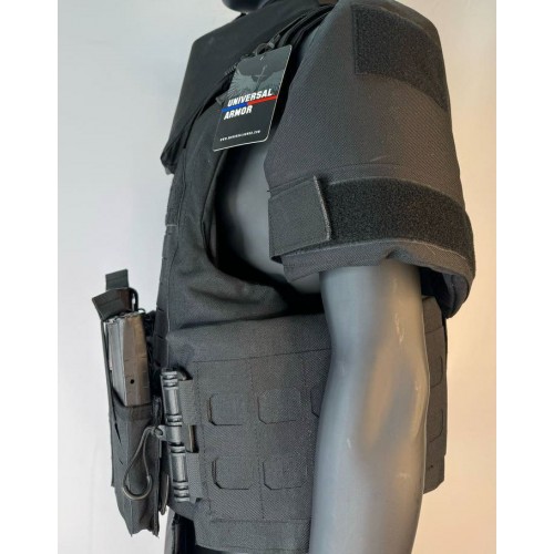 Бронежилет разгрузочный UNIVERSAL ARMOR в Нижнем Новгороде (СВМПЭ + бронеплиты Бр5 класса) черный