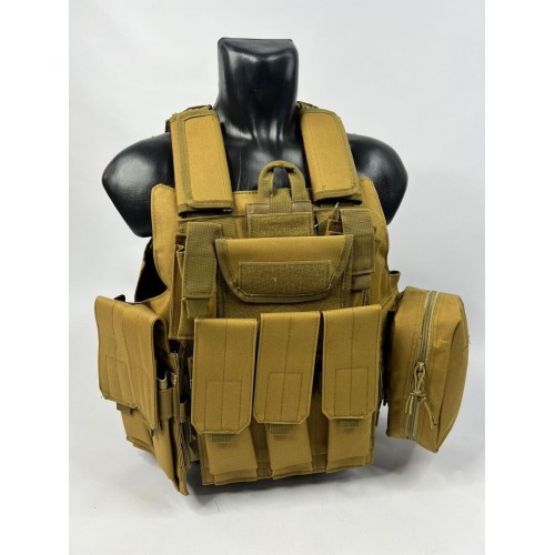 Тактический разгрузочный жилет «5 / пять карманов» с подсумками Tactical Molle Plate Carrier для съемных бронепластин в Нижнем Новгороде